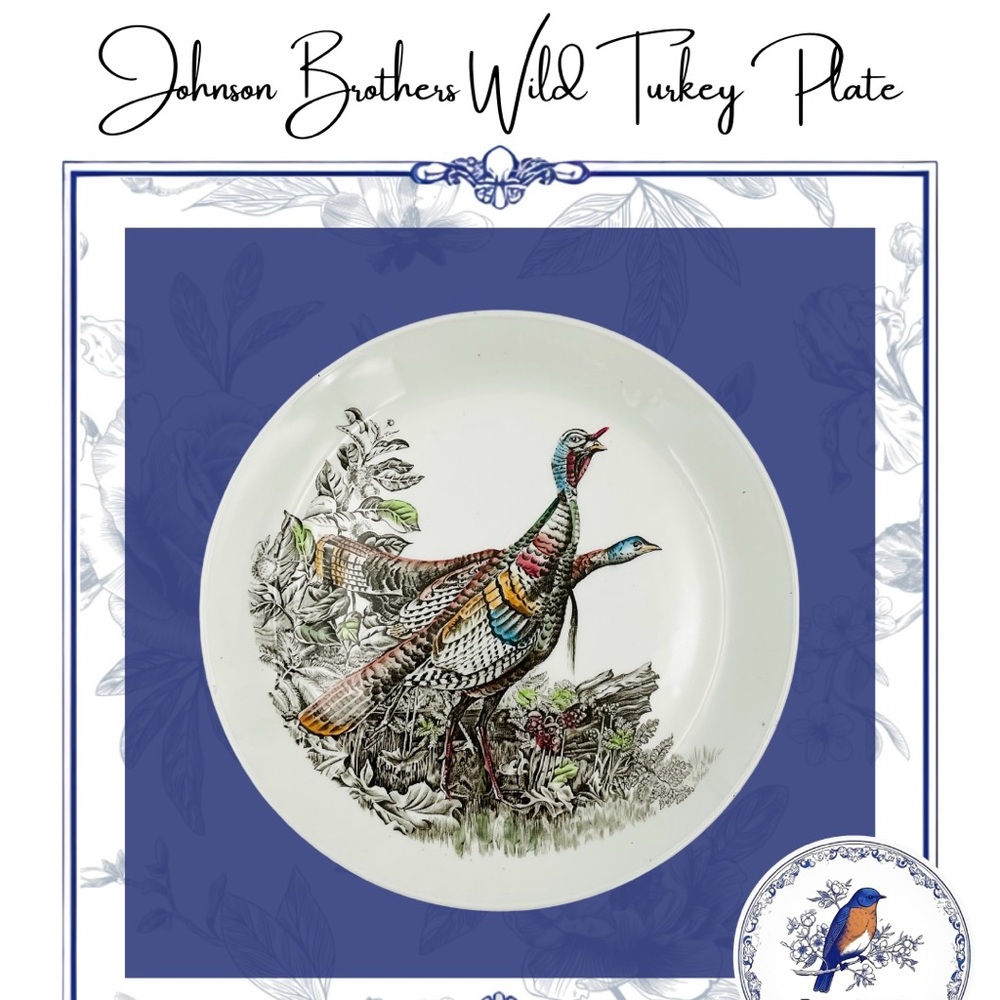 Vintage Johnson Brothers Wild Turkey Serving Plate